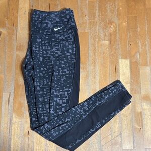 Nike Dri-fit Black and Gray Geometric Leggings